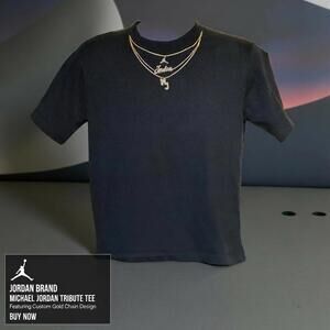 Michael Jordan Tribute Tee with Custom Gold Chain Design